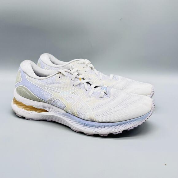 Asics Shoes Womens 9.5 White Gold Gel Nimbus 23 Running Cushion Athletic Sneaker - Picture 2 of 12
